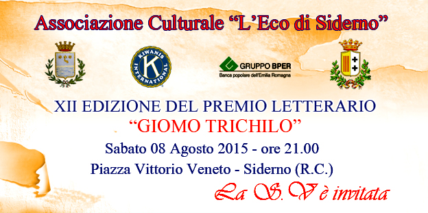 SIDERNO: TUTTO PRONTO PER LA PREMIAZIONE DEL 'GIOMO TRICHILO' - 