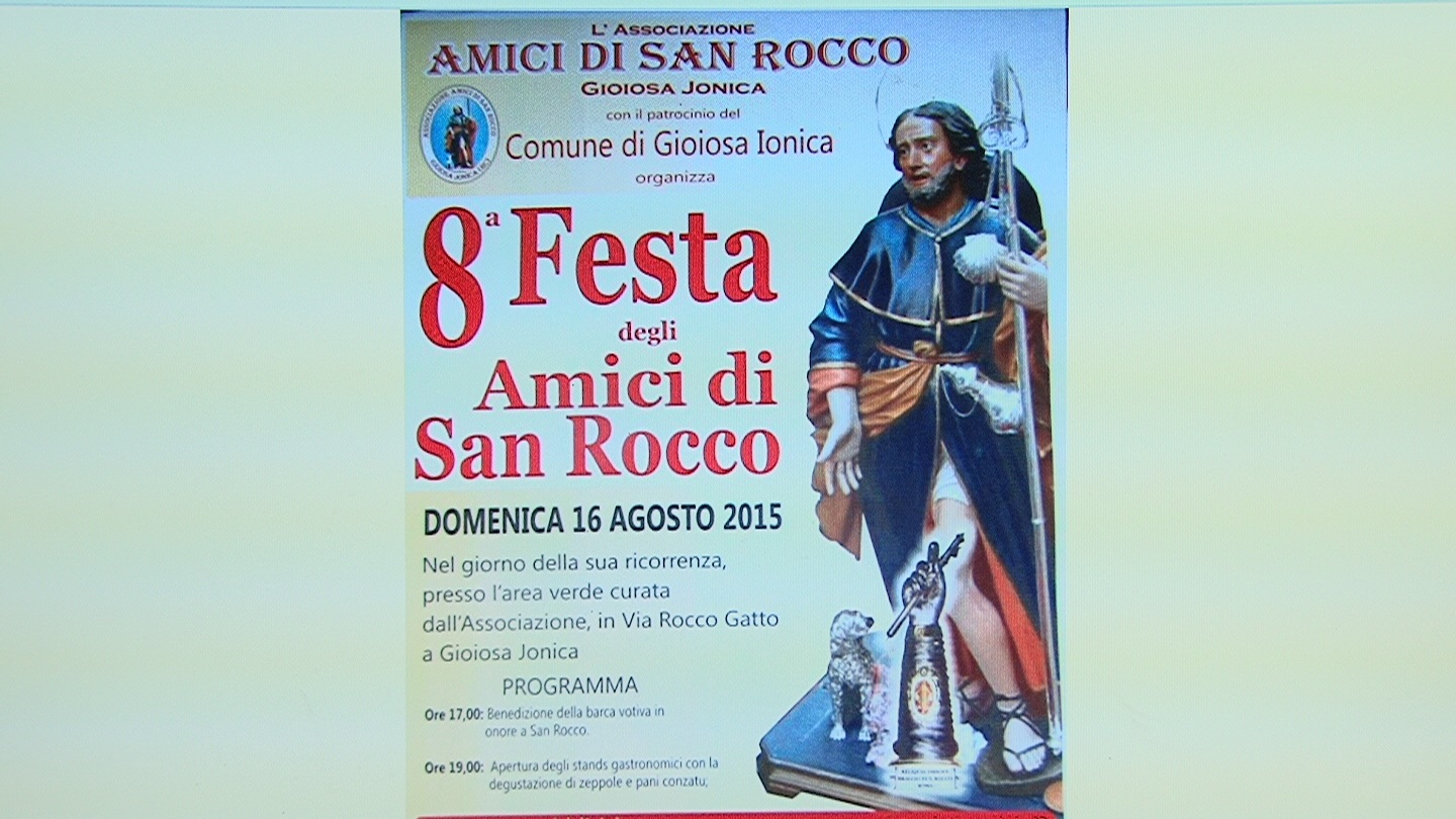 OGGI 8^ EDIZIONE DELLA FESTA DEGLI AMICI DI SAN ROCCO. RACCOLTA FONDI DA DESTINARE AI POVERI ED ALLE PERSONE SOLE E BISOGNOSE SEGUENDO L'ESEMPIO DI SAN ROCCO. - 