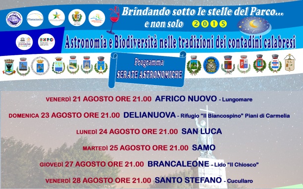 Stasera 21 Agosto 2015  Africo Nuovo (Lungomare)  ''Astronomia e Biodiversità nelle tradizioni dei contadini calabresi'' - 