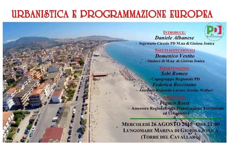 MARINA DI GIOIOSA: INCONTRO SU ''URBANISTICA E PROGRAMMAZIONE EUROPEA'' - 