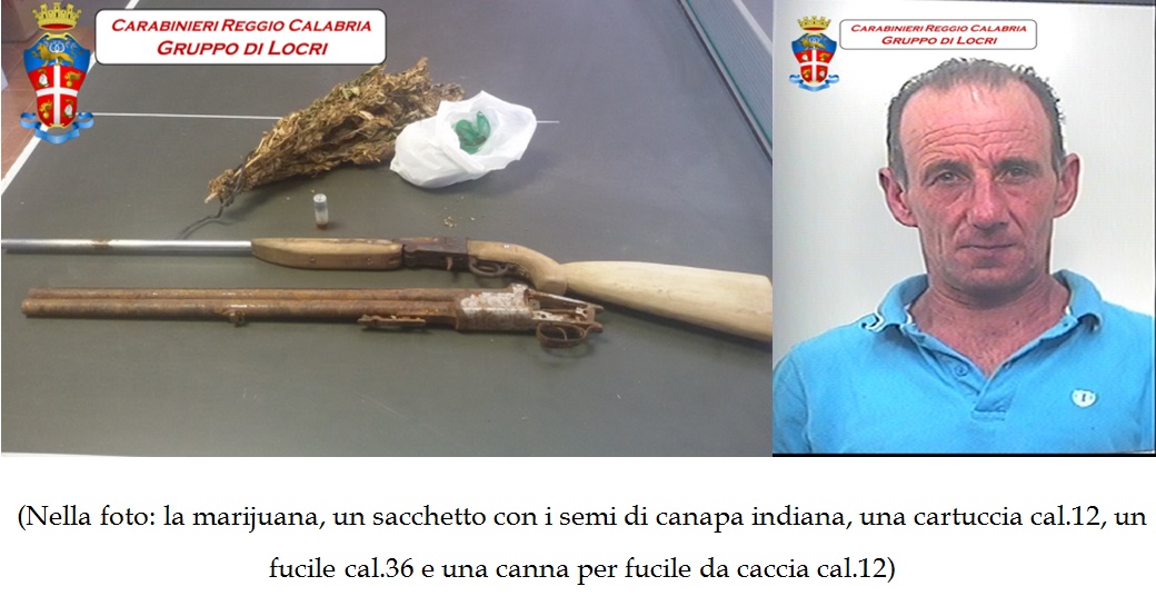 Platì (RC). arrestato dai Carabinieri un 47enne sorpreso in possesso di droga e armi clandestine. - 