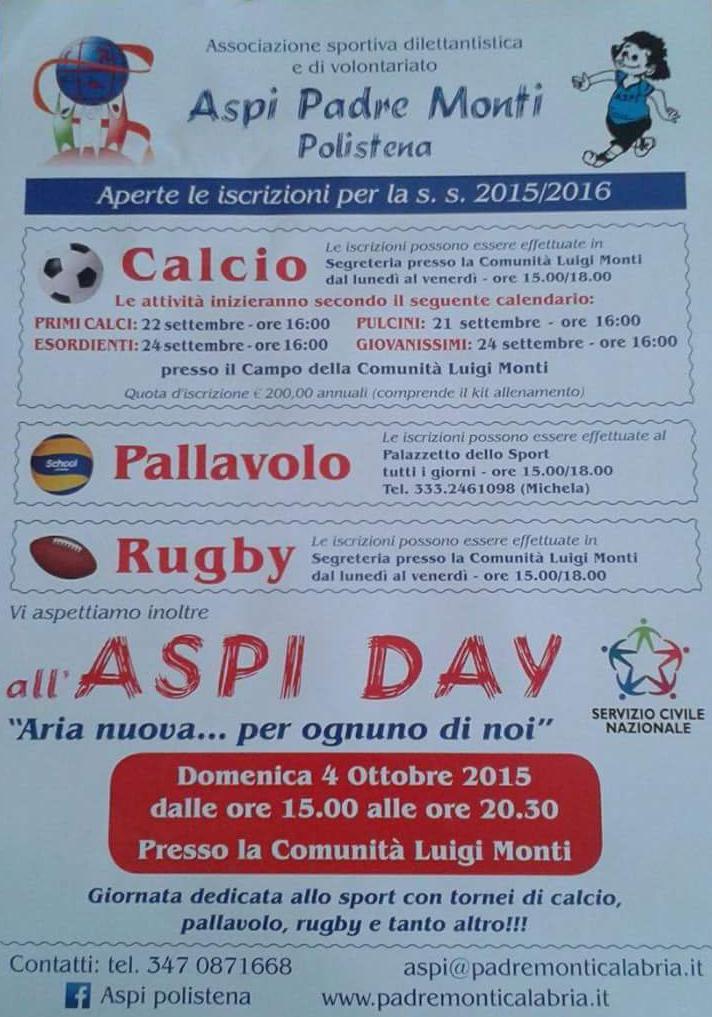 POLISTENA: DOMENICA 4 OTTOBRE L'ASPI DAY - 