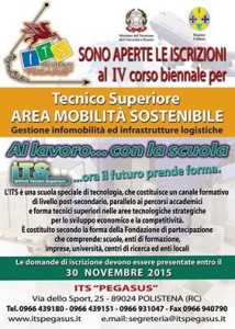 SIDERNO: BANDO DI CONCORSO PER L'AMMISIONE AL IV CORSO BIENNALE DI TECNICO SUPERIORE PER L'INFOMOBILITA' E LE INFRASTRUTTURE LOGISTICHE - 