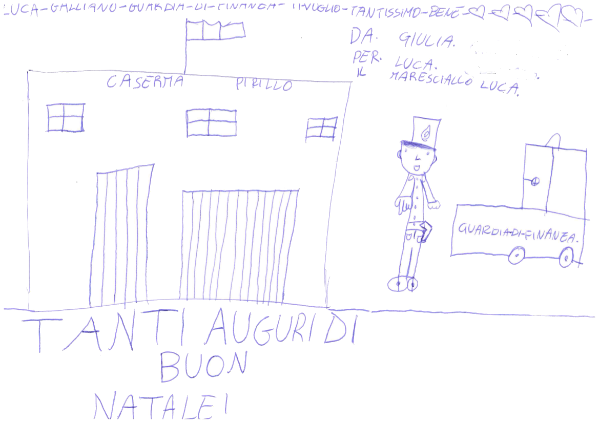 Gdf ispeziona azienda famiglia, bimba regala disegno auguri ai finanzieri - 