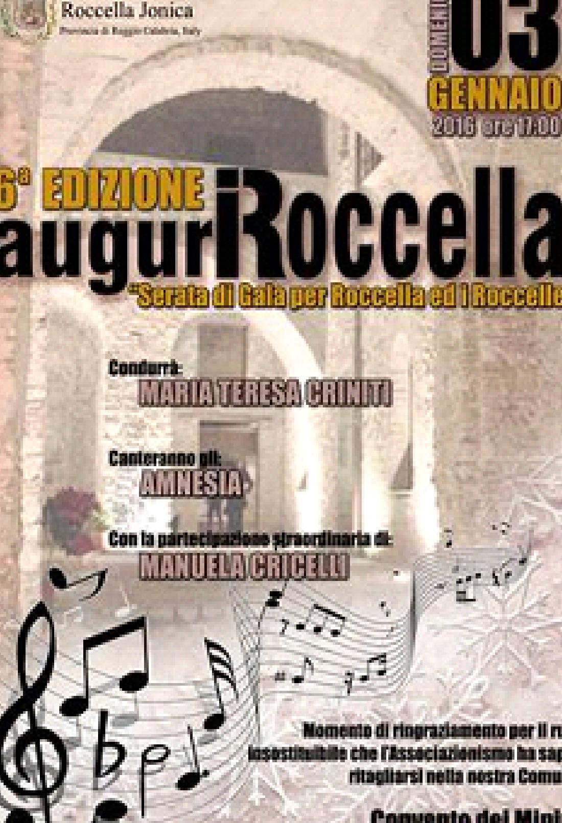 ROCCELLA JONICA: DOMENICA LA 6° EDIZIONE DI 'AUGURI ROCCELLA' - 