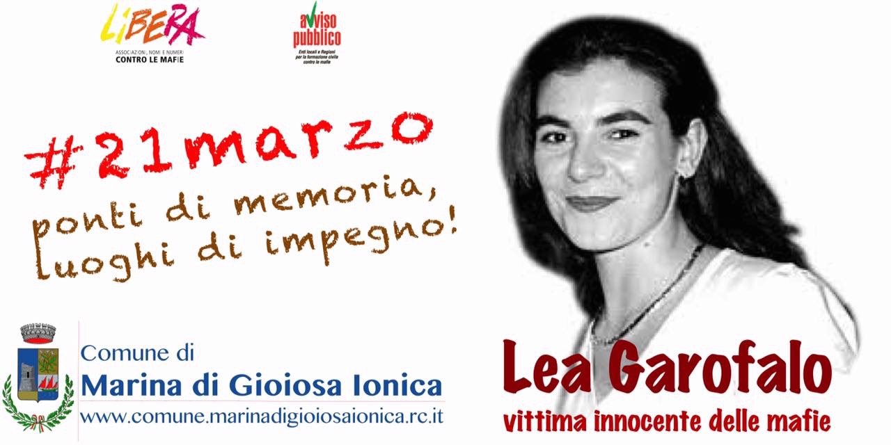 MARINA DI GIOIOSA IONICA PER LA GIORNATA DELLA MEMORIA E L'IMPEGNO PER LE VITTIME DELLE MAFIE    - 