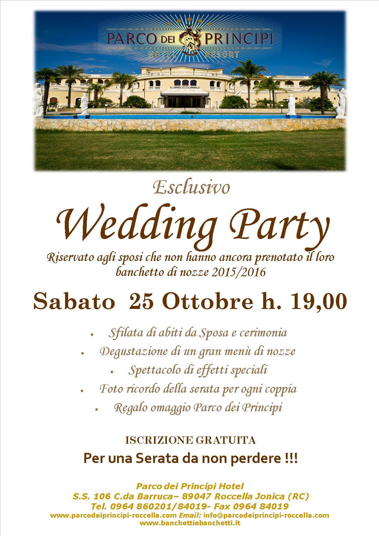 ESCLUSIVO WEDDING PARTY AL PARCO DEI PRINCIPI DI ROCCELLA JONICA - 