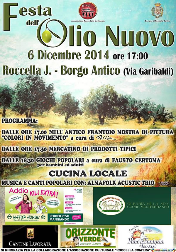 ROCCELLA JONICA: GRAN SUCCESSO PER LA QUINTA EDIZIONE FESTA DELL'OLIO NUOVO   - 