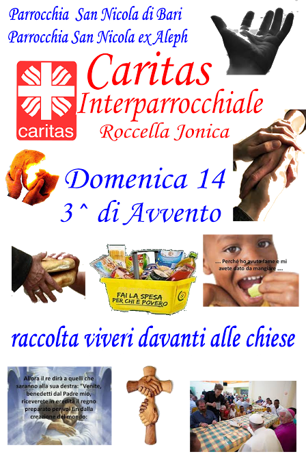 CARITAS DELLA LOCRIDE ADERISCE ALLA CAMPAGNA CONTRO LA FAME - 