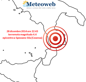 LA SCOSSA DI FINE ANNO. TERREMOTO DI 4.4 CON EPICENTRO NEL COSENTINO - 