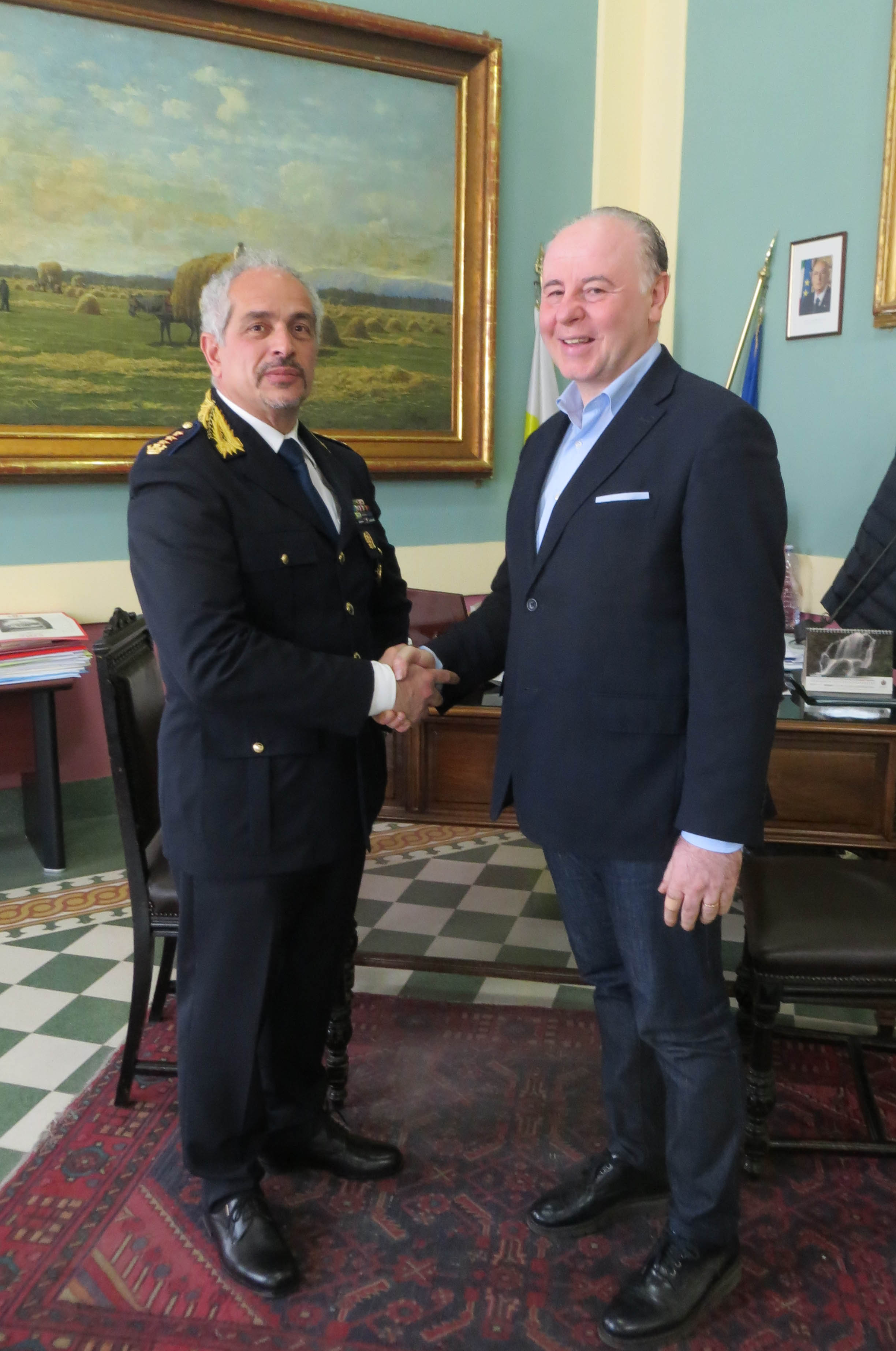 Incontro tra il presidente Raffa e il nuovo comandante della Polizia municipale Rocco Romeo - 