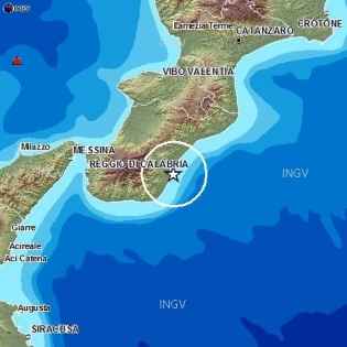 Scossa sismica al largo della costa jonica Calabria.   Registrata una magnituto di 2.1 nel Reggino - 