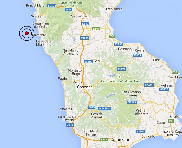 Terremoti: scossa magnitudo 3.3 a largo costa ovest Calabria - 