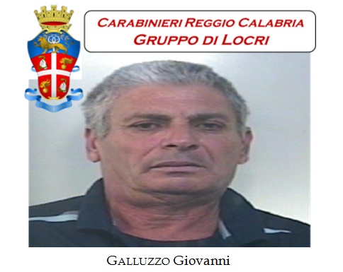 SAN GIOVANNI DI GERACE: ARRESTATO GIOVANNI GALLUZZO - 