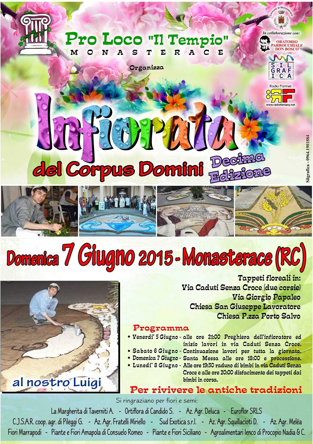 MONASTERACE: L' INFIORATA DEL CORPUS DOMINI 2015 - 