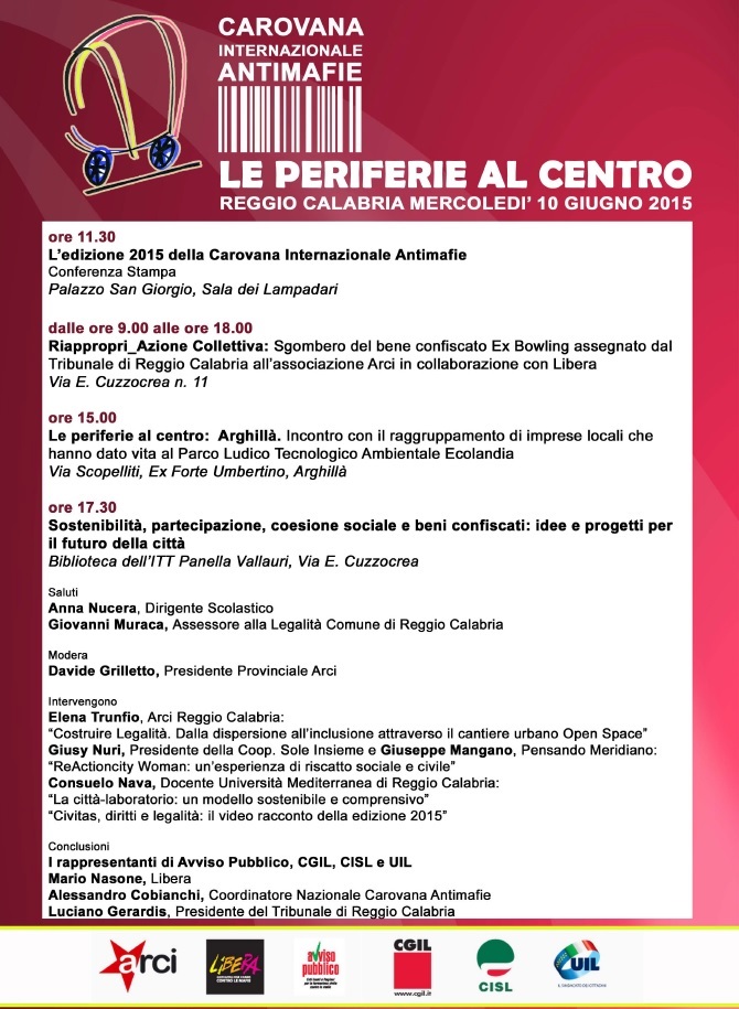 Le periferie al centro.  A Reggio Calabria la conferenza stampa  di presentazione della Carovana antimafie - 